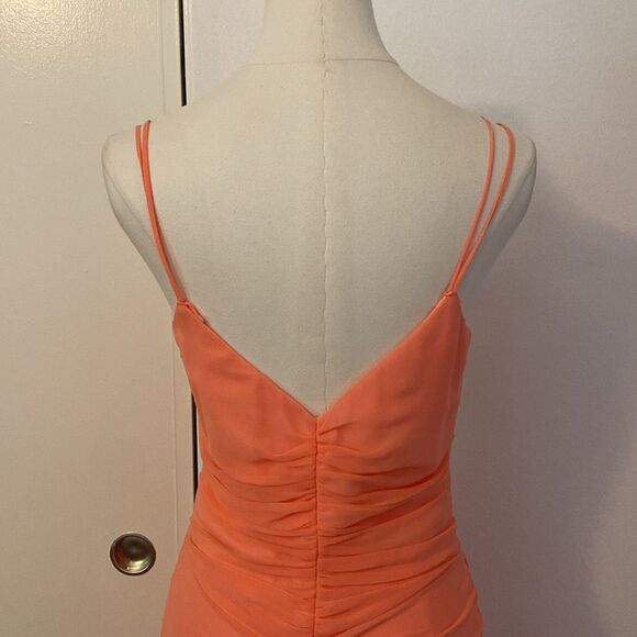 Vintage Peach / Light Orange ABS by Allen Schwartz Jellyfish Hem Dress Size 6 - Picture 7 of 13